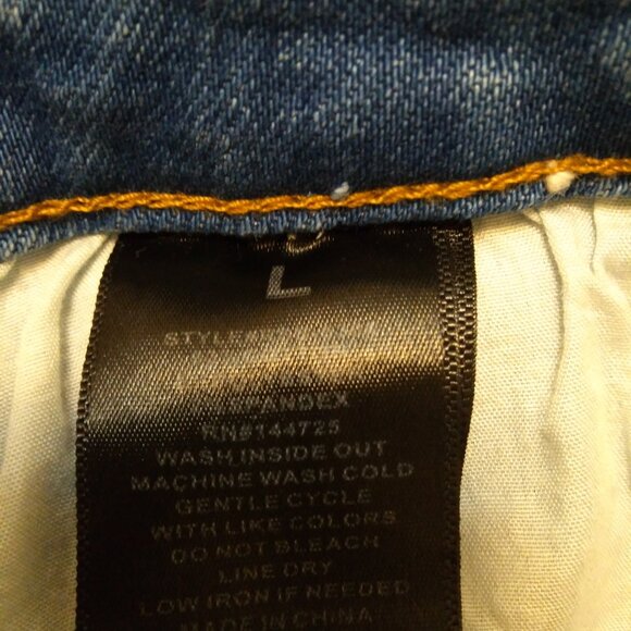 American Mazi Distressed Denim Shorts(L) NWOT - Picture 7 of 8